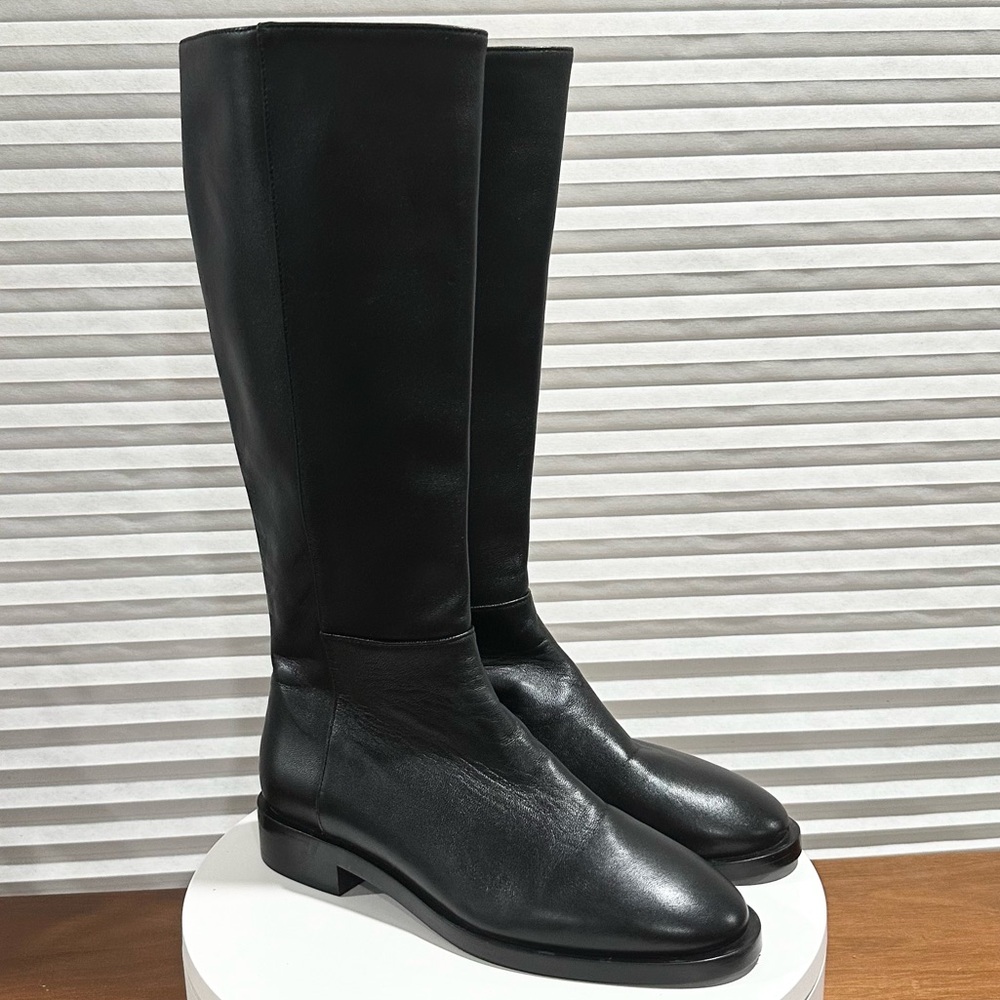 🌹STUART WEITZMAN🌹 Keelan Leather Knee Black Boots Size: 5B - Picture 7 of 14